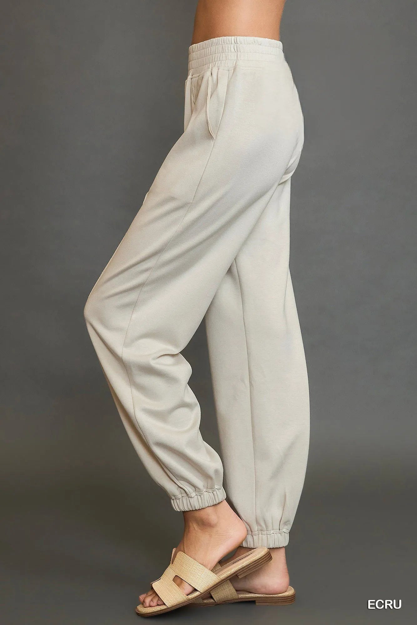 Umgee Drawstring Jogger Pants with Front Seam Detail - Jeans Junction Online