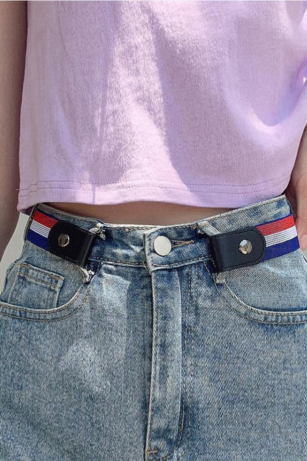PU Elastic Snap Closure Belt - Jeans Junction Online