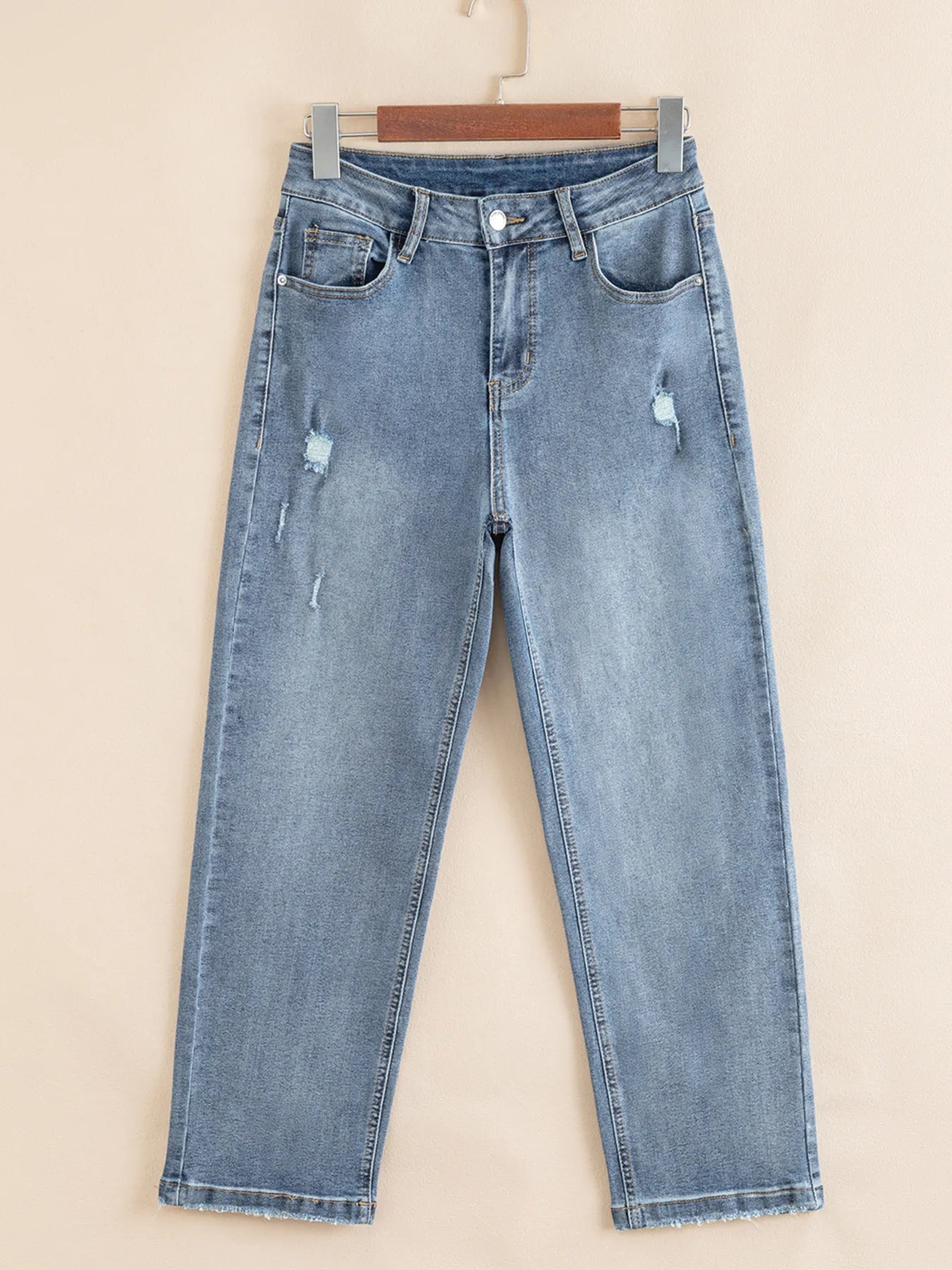 Distressed Ankle-length Straight Jeans - Jeans Junction Online
