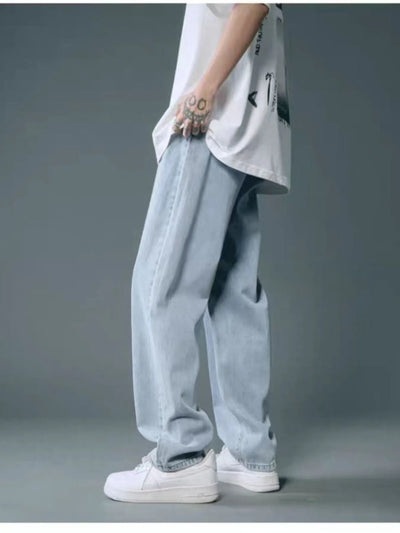 Men's Full Size Wide Leg Wash Relaxed Fit Jeans Plus Size - Jeans Junction Online