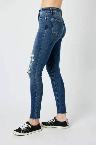 Judy Blue Full Size High Waist Distressed Skinny Jeans - Jeans Junction Online