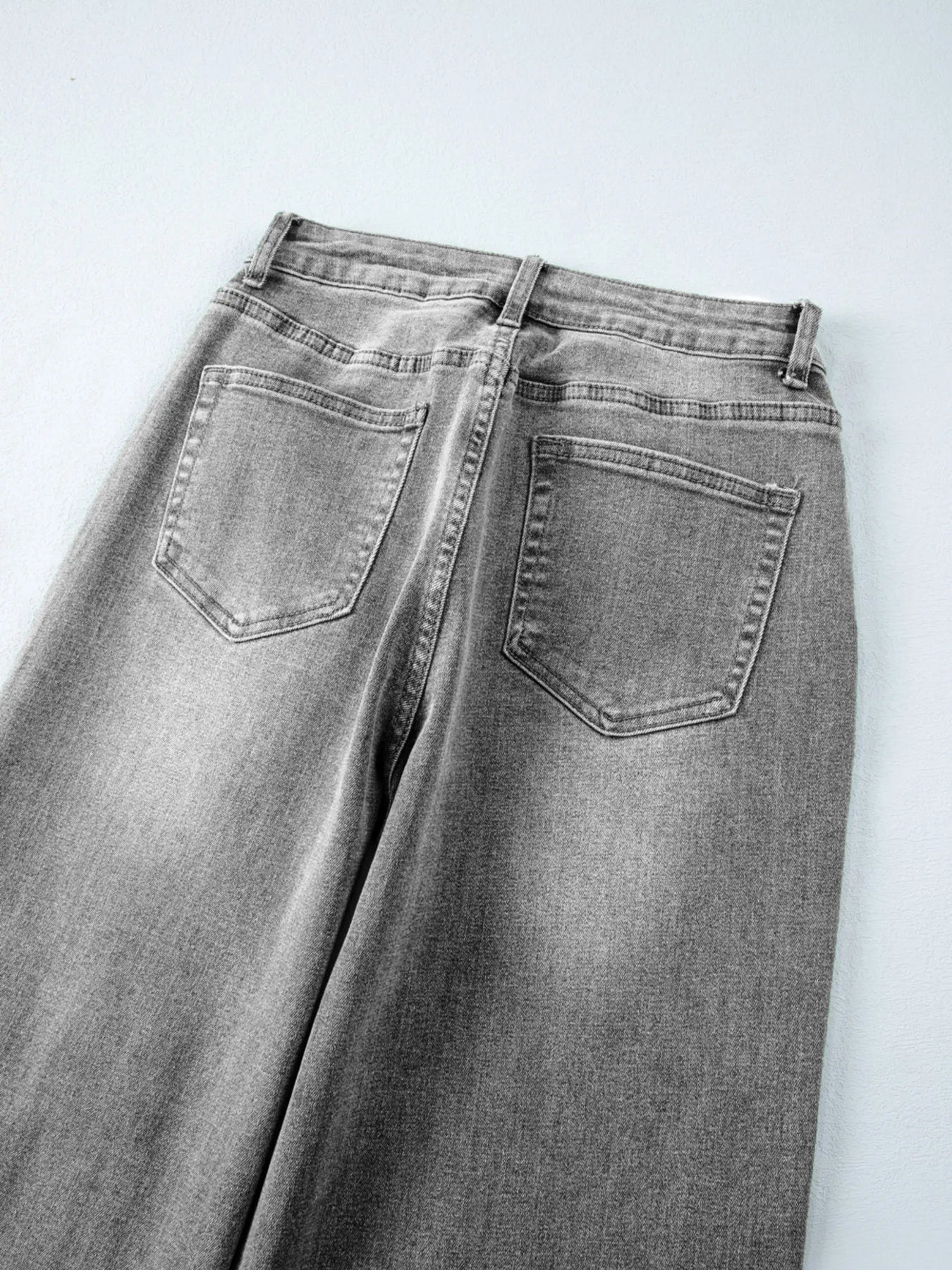 High Waist Wide Leg Washed Jeans - Jeans Junction Online