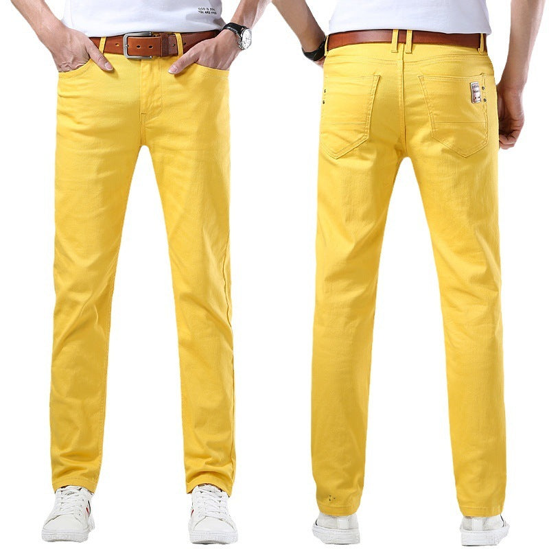 Casual Men's Slim Straight Stretch Colored Trousers - Jeans Junction Online