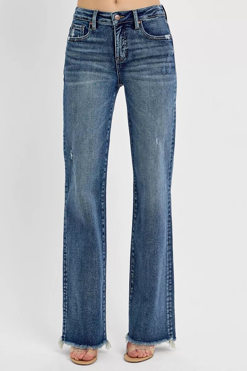 RISEN Full Size Tummy Control High Rise Long Straight Jeans Plus Size - Jeans Junction Online