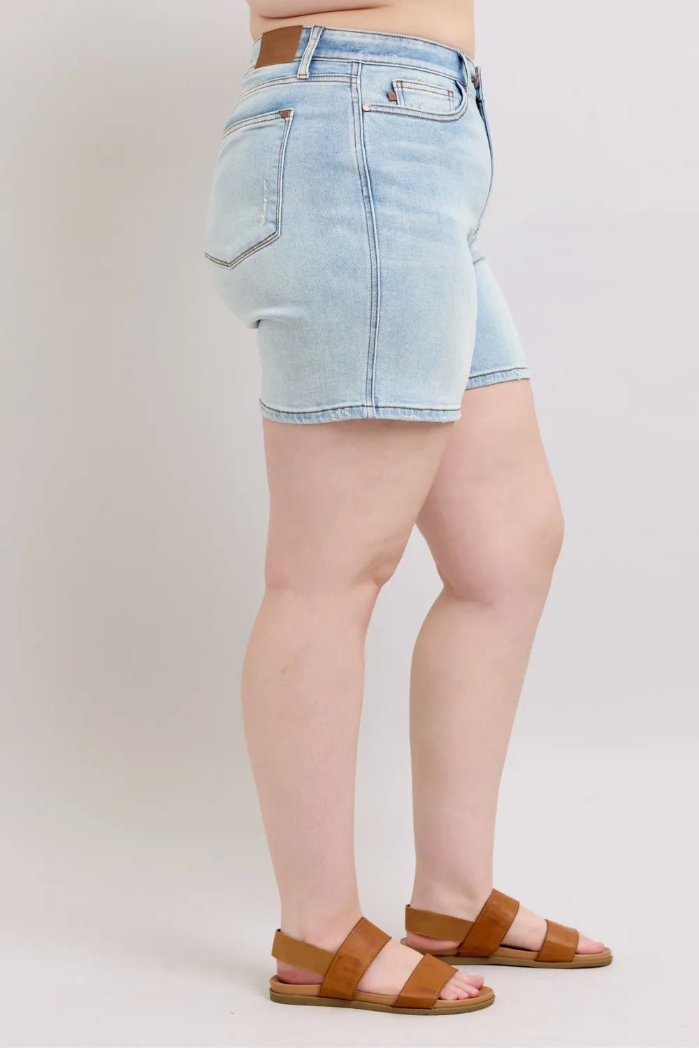 Judy Blue Full Size 2 Button Denim Shorts with Pockets Plus Size - Jeans Junction Online