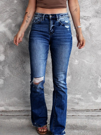 Distressed Flare Jeans - Jeans Junction Online