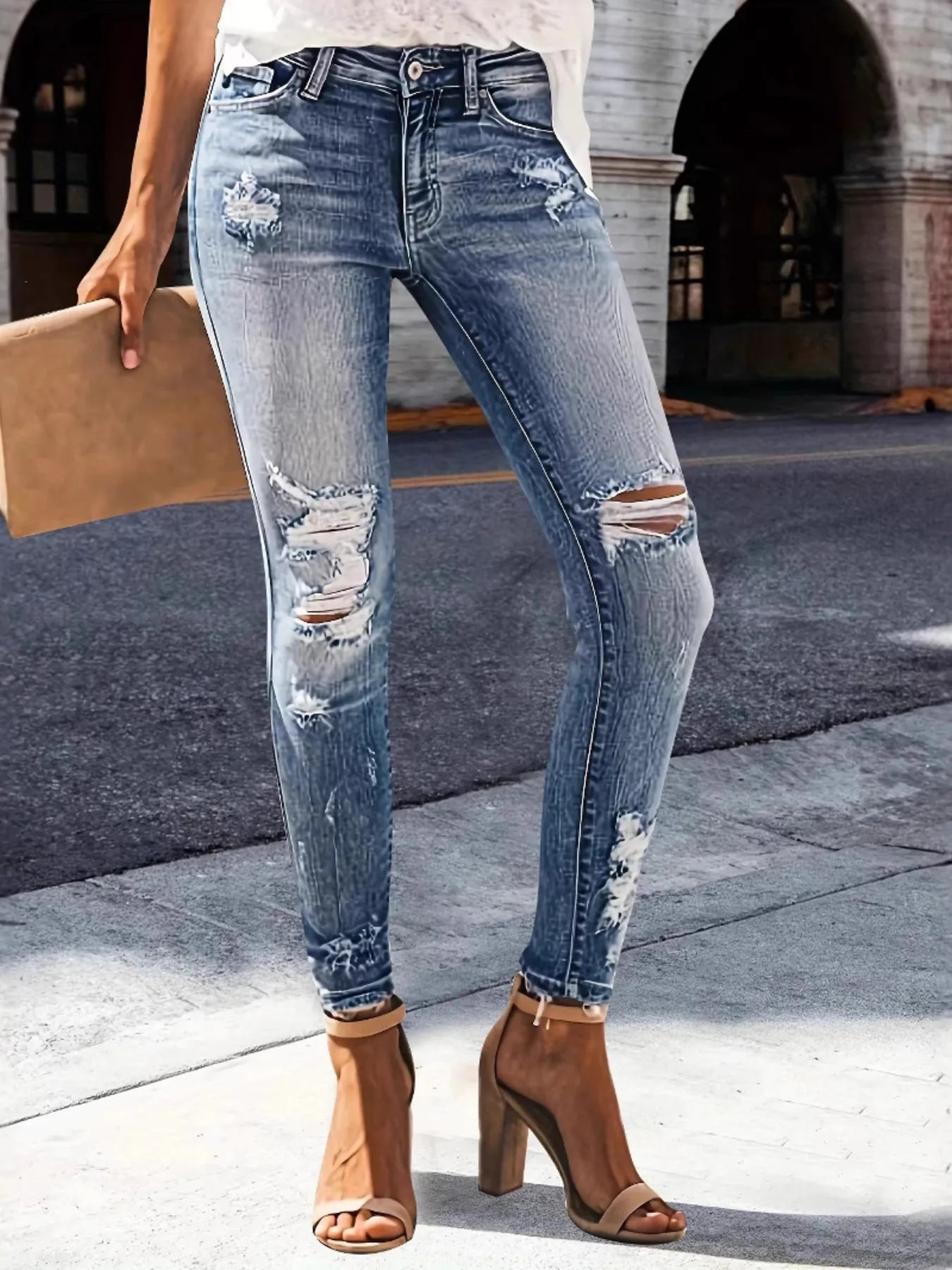 Distressed Skinny Jeans - Jeans Junction Online