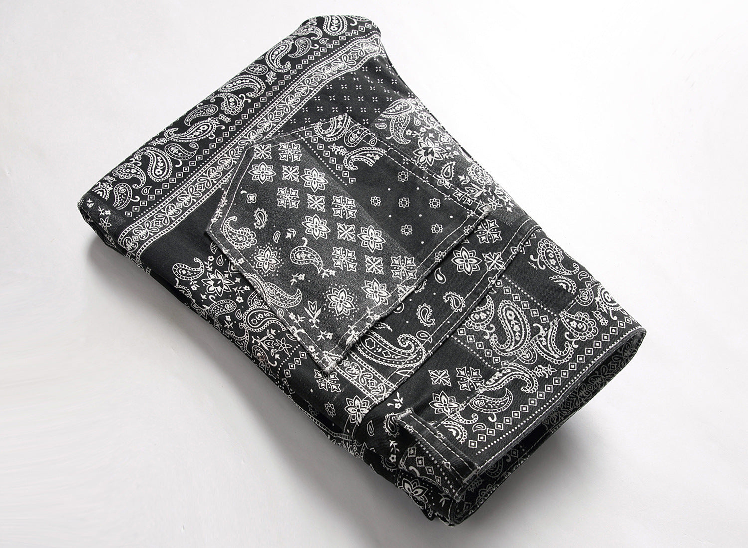 Fashion Stretch 3D Printed Cashew Nut Explosive Small Straight Trousers - Jeans Junction Online