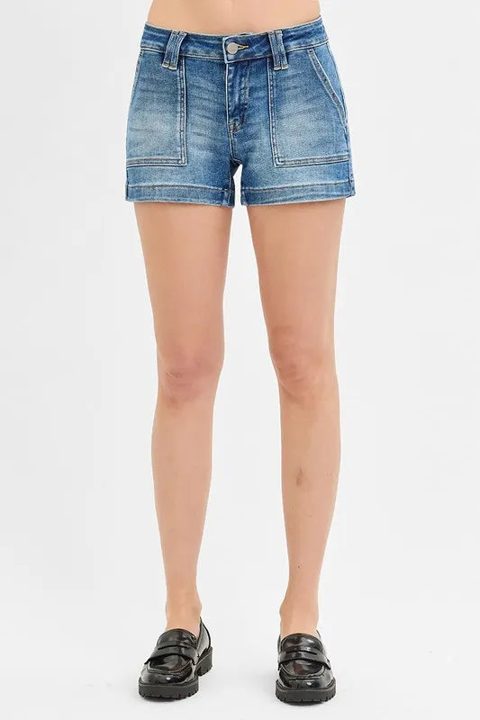 RISEN Low Rise Patched Pocket Shorts - Jeans Junction Online