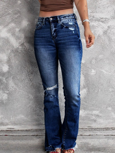 Distressed Flare Jeans - Jeans Junction Online