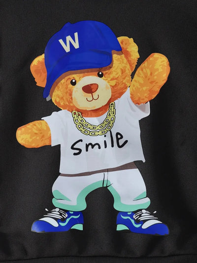 Children's Cartoon Graphic Hoodie and Pants Set - Jeans Junction Online