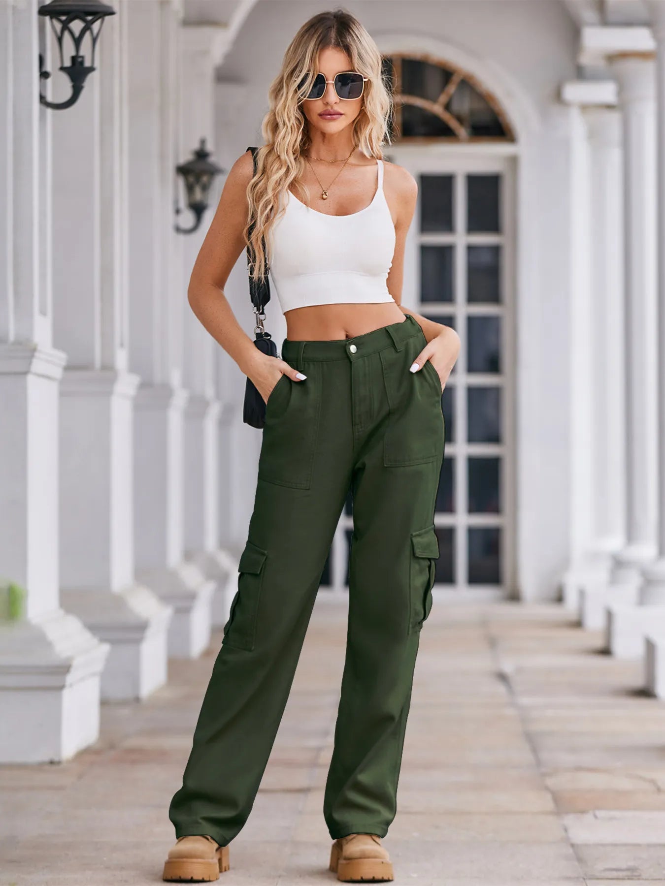 High-Waisted Cargo Jeans - Jeans Junction Online