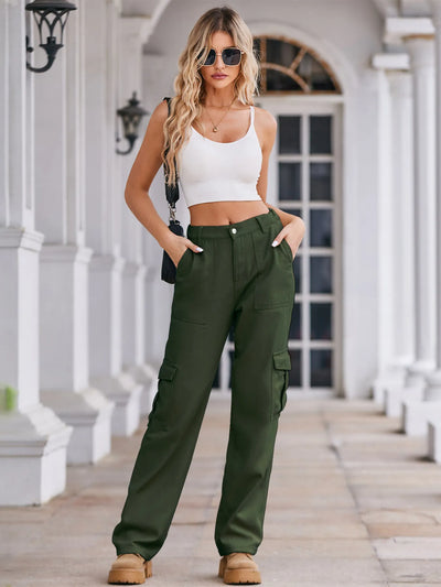 High-Waisted Cargo Jeans - Jeans Junction Online