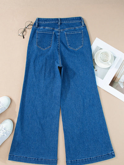 Seam Detail Flared Bottom Ankle Length Jeans - Jeans Junction Online