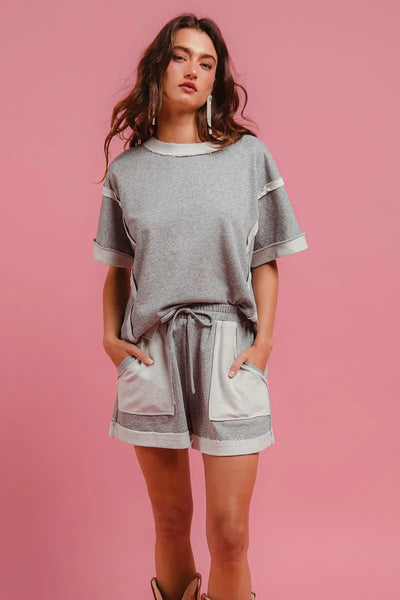 BiBi French Terry Knit Shorts with Side Pocket - Jeans Junction Online