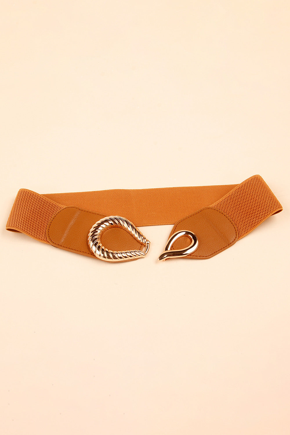 Ribbed Alloy Buckle Elastic Belt - Jeans Junction Online