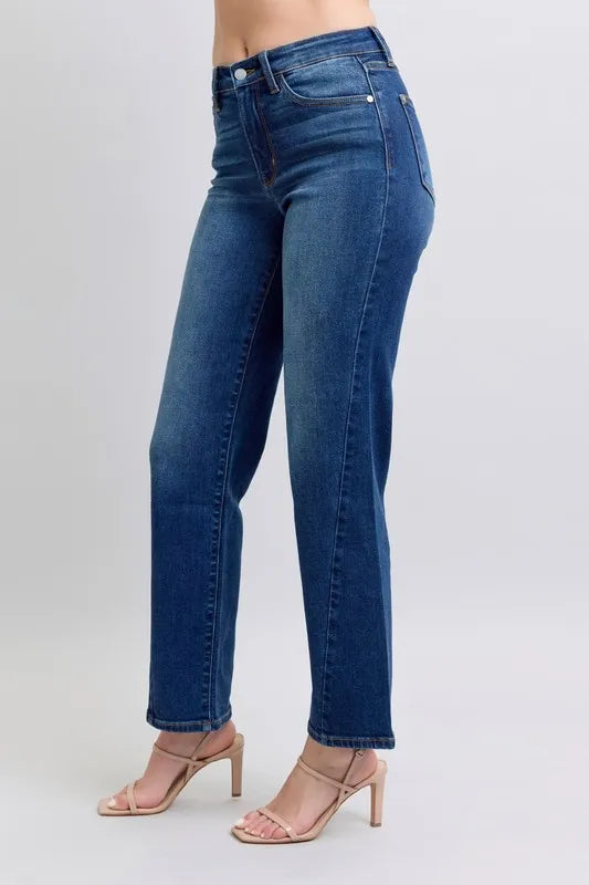 Judy Blue Full Size Side Seam Detail Straight Jeans with Pockets - Jeans Junction Online