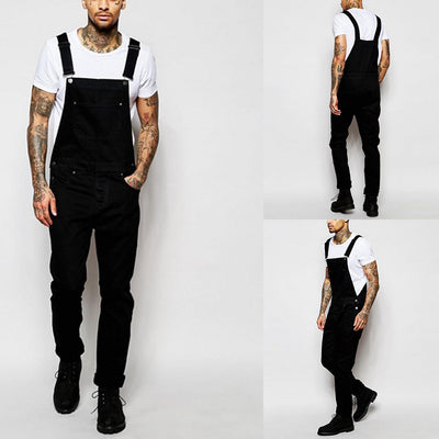 Fashionable men's suspender denim rompers - Jeans Junction Online