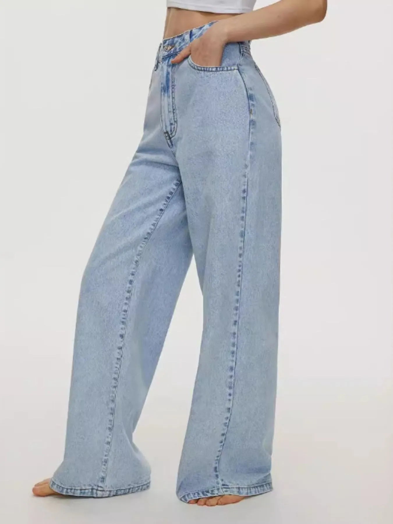 High-Waisted Wide Leg Jeans - Jeans Junction Online