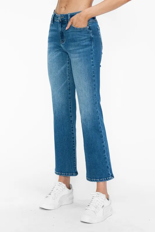 bytos Full Size Cat's Whiskers Mid Rise Ankle Jeans - Jeans Junction Online