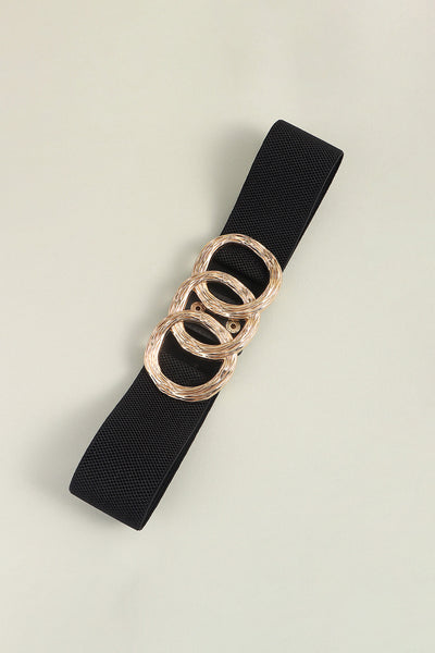 Zinc Alloy Buckle Elastic Wide Belt - Jeans Junction Online