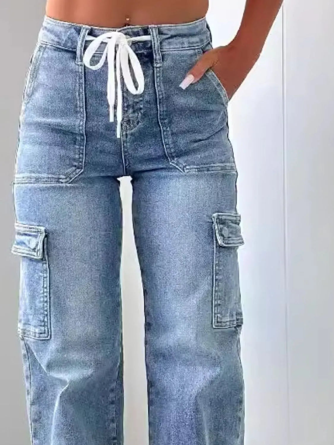 Washed Jeans with Pockets - Jeans Junction Online