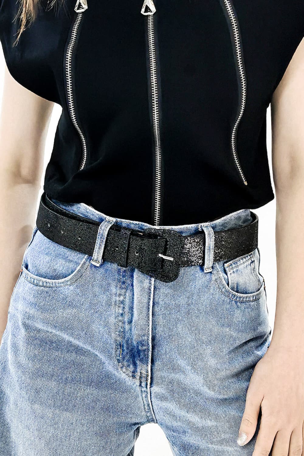 Glitter PU Leather Belt - Jeans Junction Online