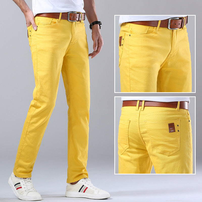 Casual Men's Slim Straight Stretch Colored Trousers - Jeans Junction Online