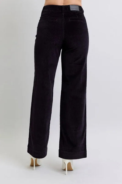 Judy Blue Full Size High Waist Corduroy Trouser Wide Plus Size - Jeans Junction Online