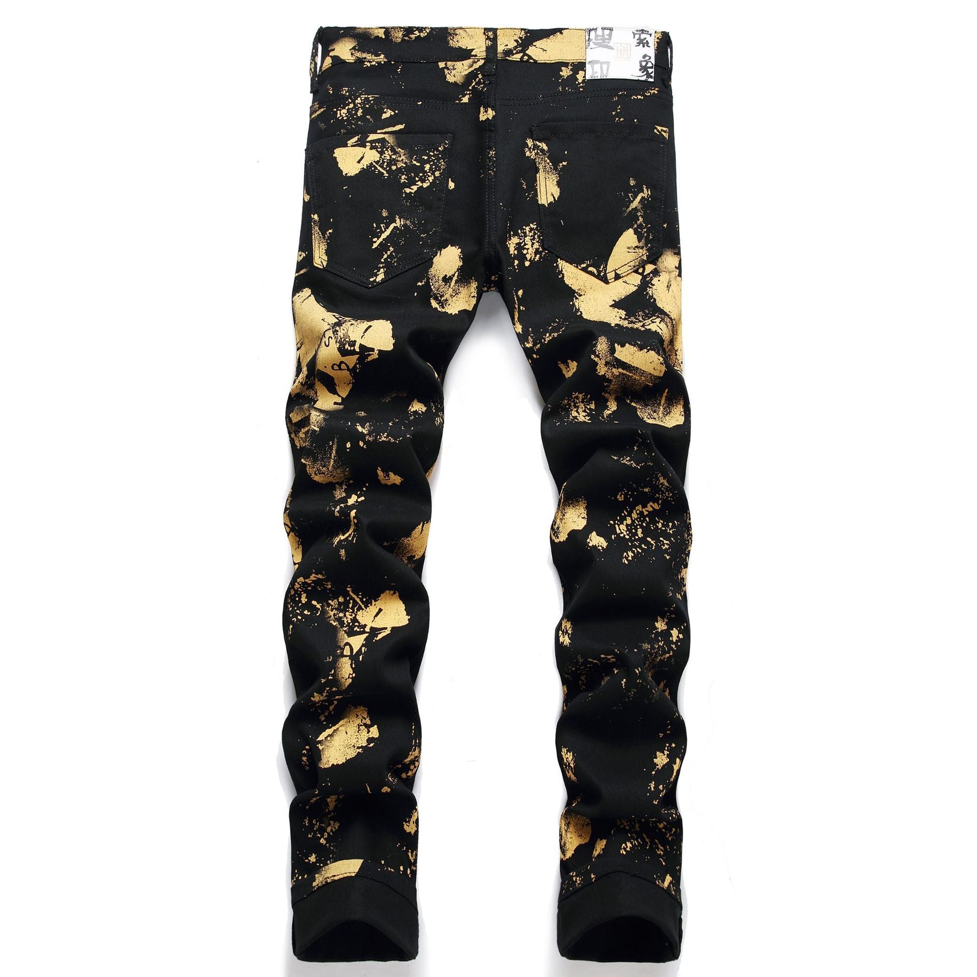 Street Mid Waist Casual Men's Jeans Digital Printing Trousers - Jeans Junction Online