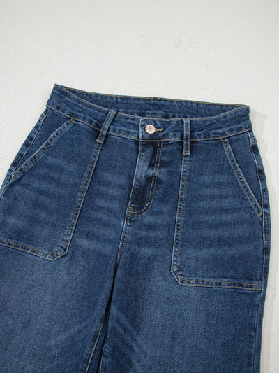 Cropped High Rise Wide Leg Jeans - Jeans Junction Online