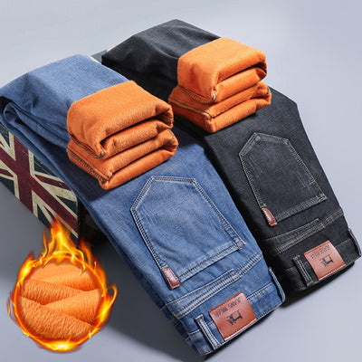 Straight Tube Loose Plush Thick Pants For Men - Jeans Junction Online