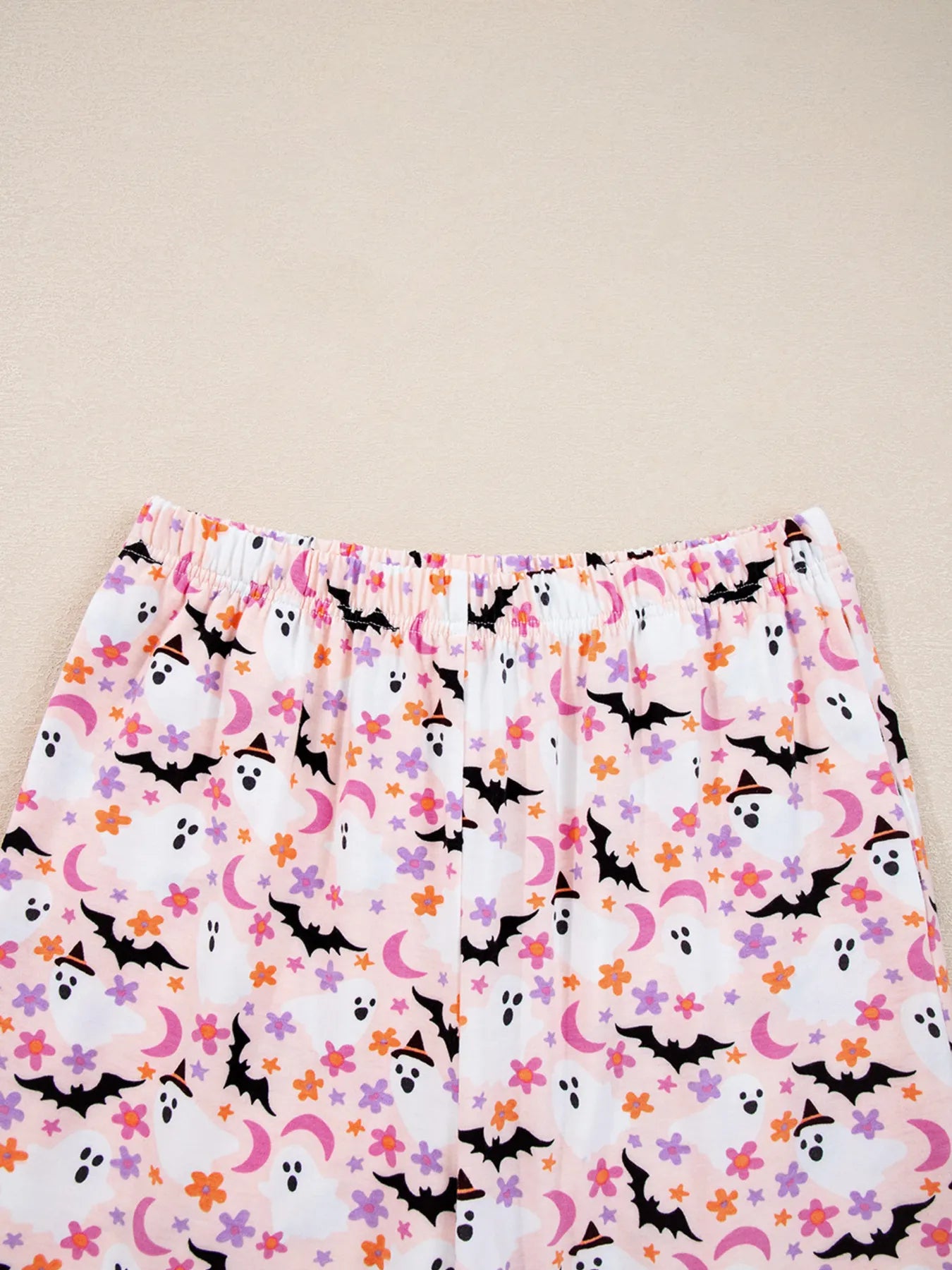 Halloween Ghost Print Button Up Top and Pants Lounge Set - Jeans Junction Online