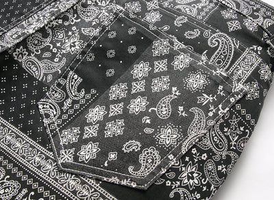 Fashion Stretch 3D Printed Cashew Nut Explosive Small Straight Trousers - Jeans Junction Online