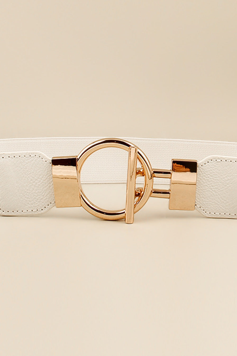 Circle Shape Buckle Zinc Alloy Buckle PU Leather Belt - Jeans Junction Online