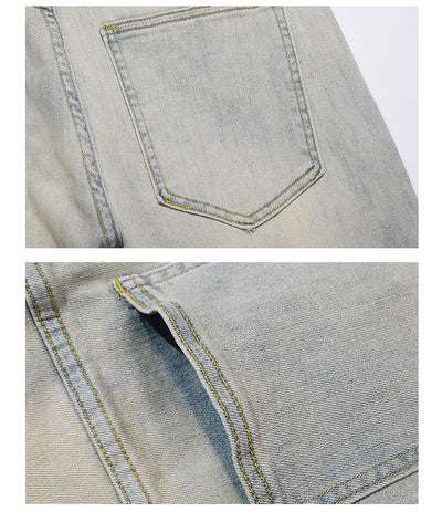 High Street Yellow Mud Washed And Distressed Men's Casual Pants - Jeans Junction Online
